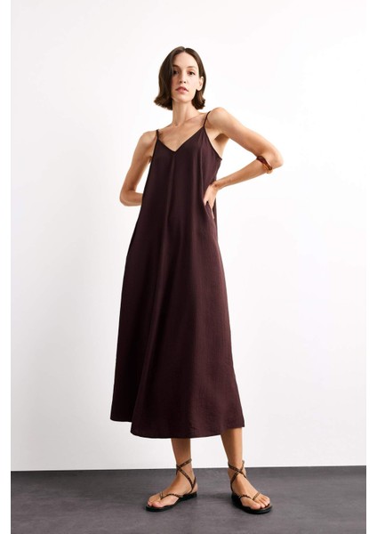 Modal İnce Askılı Maxi Elbise G1334AX25SM