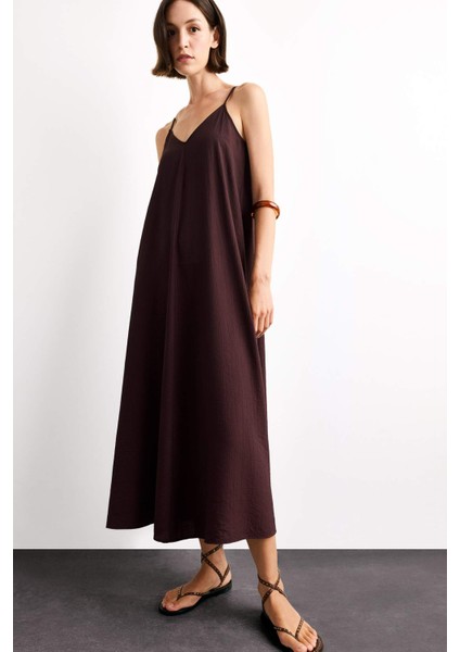 Modal İnce Askılı Maxi Elbise G1334AX25SM fırsatları