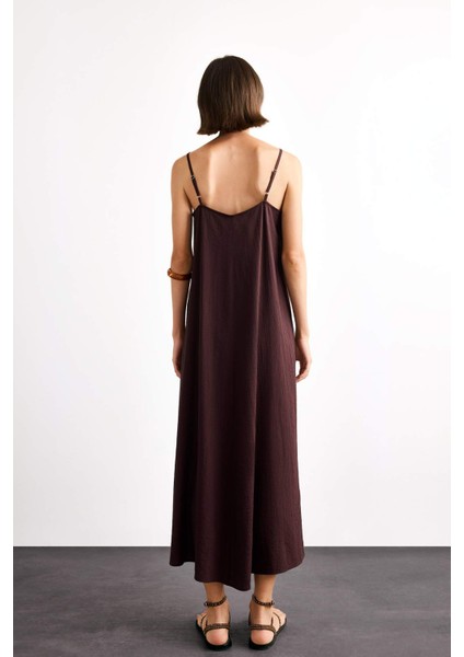 Modal İnce Askılı Maxi Elbise G1334AX25SM