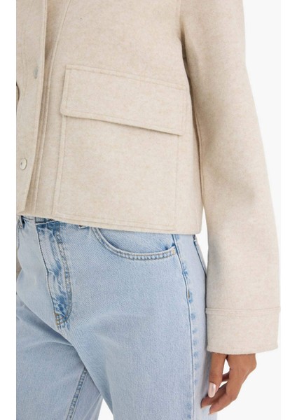 Regular Fit Polo Yaka Düğmeli Kaşe Mont E8628AX25AU indirimleri