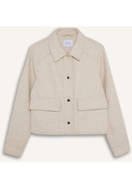 Regular Fit Polo Yaka Düğmeli Kaşe Mont E8628AX25AU