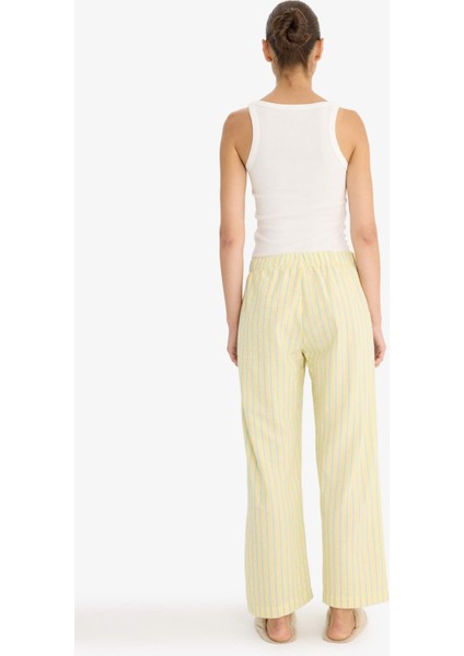 Regular Fit Gofre Dokulu Çizgili Pijama Altı-Fall in Love F8930AX25HS