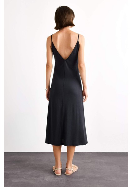 Modal İnce Askılı Maxi Elbise G1334AX25SM