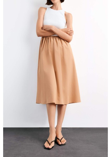 Bisiklet Yaka Kolsuz Midi Elbise G1067AX25SM indirimleri