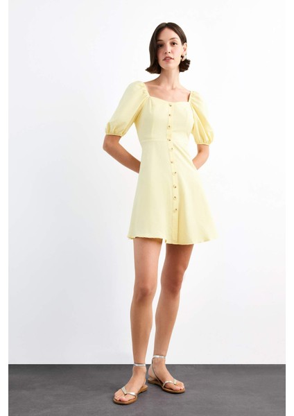 Kalp Yaka Kısa Kollu Mini Elbise G0730AX25SM fiyatları