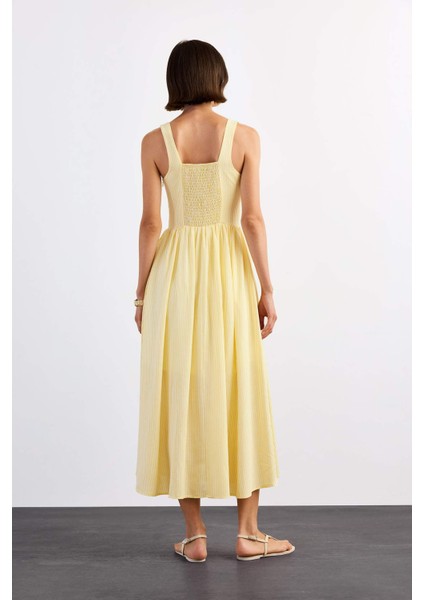 Kare Yaka Askılı Maxi Elbise G1316AX25SM indirimleri