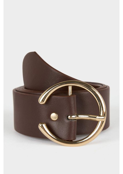 Kadın Büyük Toka Suni Deri Jean Kemeri F8369AXNS