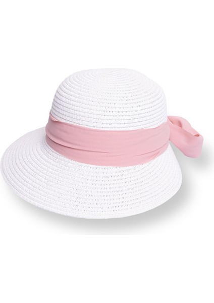Kız Bebek Kep Model Kurdeleli Hasır Şapka modelleri