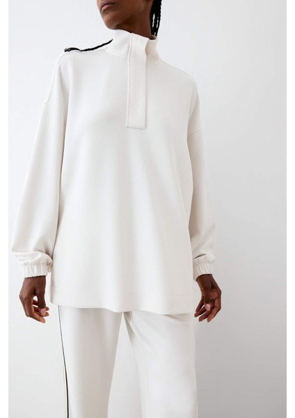 Fit Long Fit Dik Yaka Fermuarlı Modal Sweatshirt D1457AX25AU modelleri