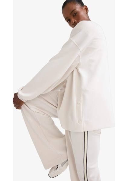 Fit Long Fit Dik Yaka Fermuarlı Modal Sweatshirt D1457AX25AU