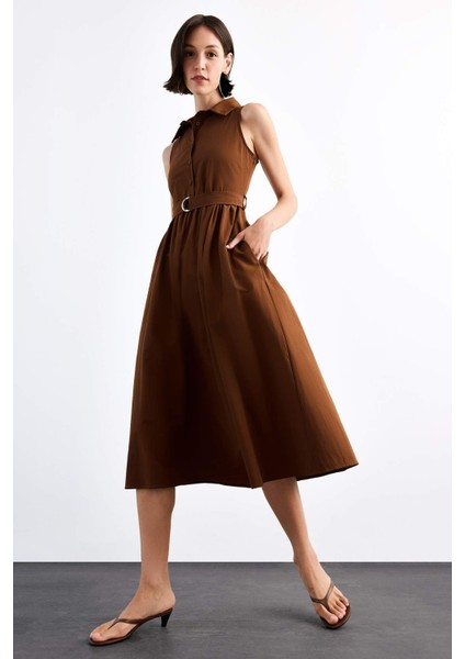 Kolsuz Kemerli Midi Elbise G1063AX25SM fiyatları