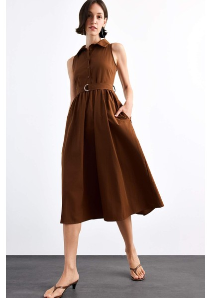 Kolsuz Kemerli Midi Elbise G1063AX25SM modelleri