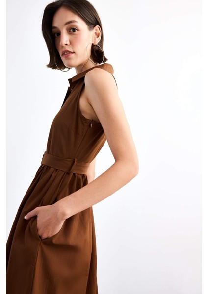 Kolsuz Kemerli Midi Elbise G1063AX25SM indirimleri