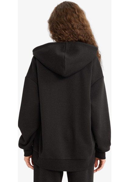 Oversize Geniş Kalıp Kapüşonlu Fermuarlı Sweatshirt V4233AZ25WN indirimleri