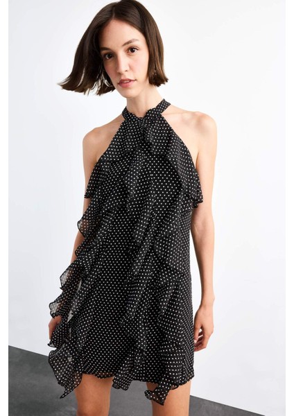 Kolsuz Volanlı Mini Elbise fiyatları