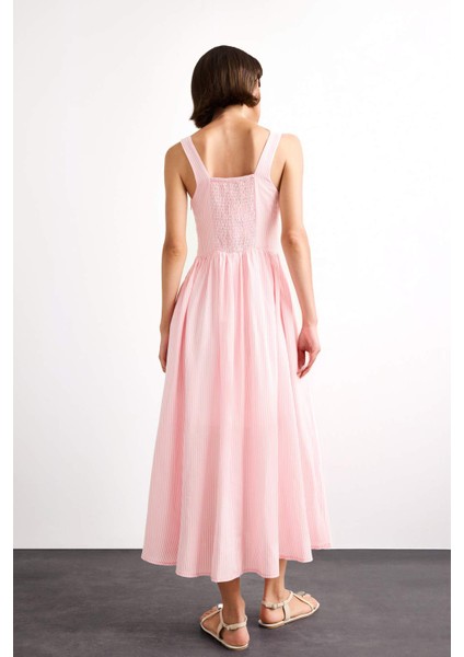 Kare Yaka Askılı Maxi Elbise G1316AX25SM