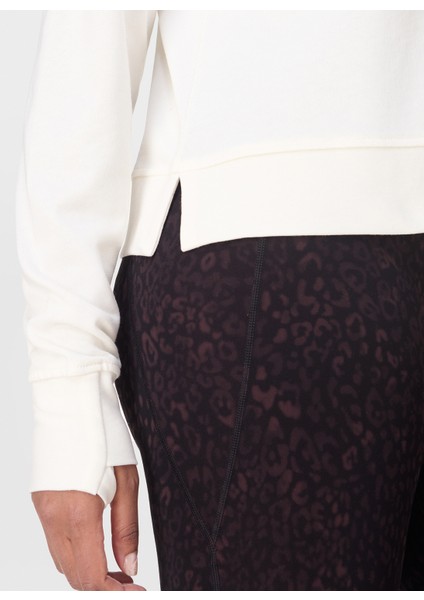 SB10232-100 After Class Crop Sweats Beyaz Bisiklet Yaka Normal Düz Kadın Sweatshırt indirimleri