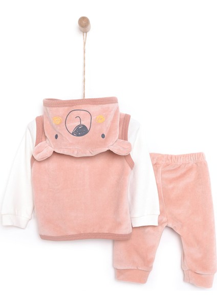 Yenidoğan -Body-Kadife Yelek Patiksiz Alt 3lü Takım Unisex fiyatları