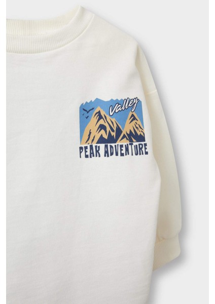 Erkek Bebek 2'li Takım Baskılı Sweatshirt Kargo Cepli Pantolon F1587A525AU fırsatları