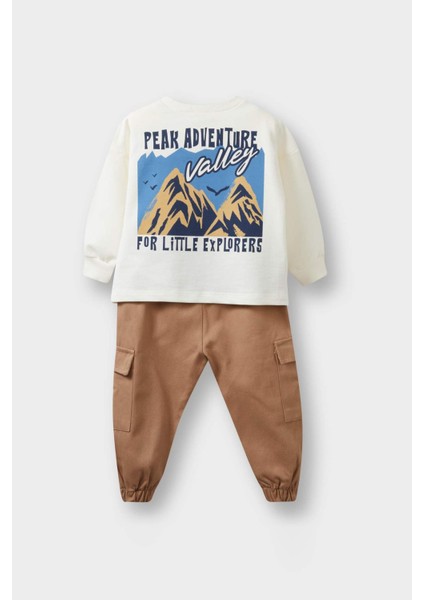 Erkek Bebek 2'li Takım Baskılı Sweatshirt Kargo Cepli Pantolon F1587A525AU indirimleri