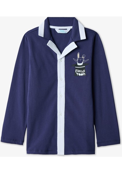 Indigo Erkek Çocuk Suprise Uzun Kollu Düğmeli Pamuklu Pijama Takımı fiyatları