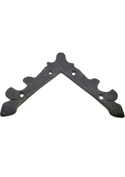 Antika Tarz Dekoratif Pirinç Lale Köşe Gönye - Üst, 133X133 Mm, Oksit