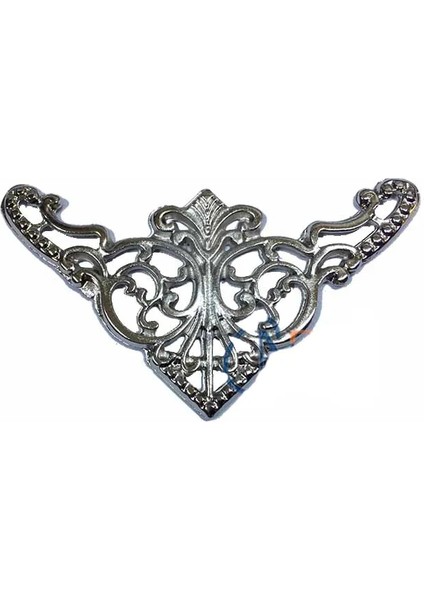 Dekoratif Köşe Süsü, Köşelik - Büyük, 31X55MM, Nikel, 1 Adet