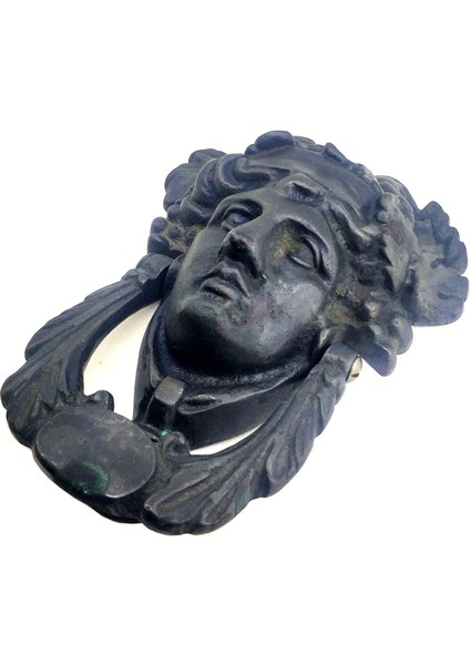 Antika Tarz Dekoratif Pirinç Sezar Kapı Tokmağı, Taktak - Oksit