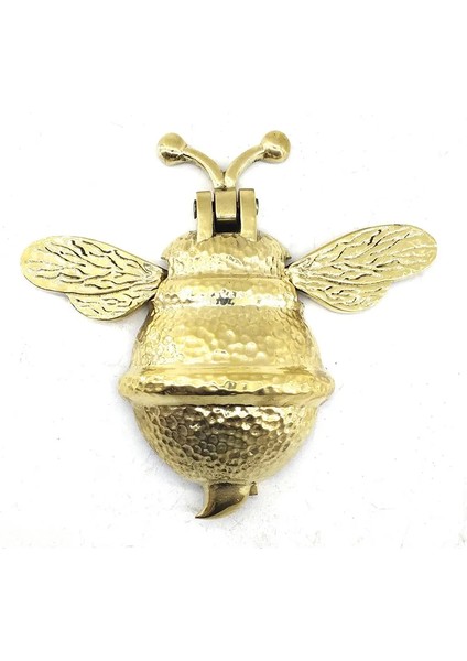 Antika Tarz Dekoratif Pirinç Arı Kapı Tokmağı, Taktak - Büyük, 163X150MM, Sarı