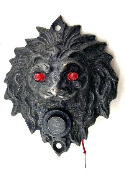 Antika Tarz Dekoratif Pirinç Kapı Zili - 100X78 Mm, Oksit, LED Işıklı