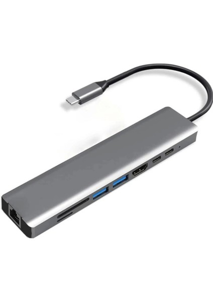 Type-C To Hdtv Multifunction Adapter 8 Port Kablo