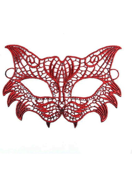 Kırmızı Dantel Masquerade Maskesi 8 No