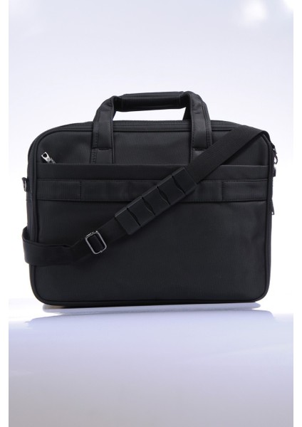 71242 Siyah Kumaş Laptop Bölmeli Evrak Çantası modelleri