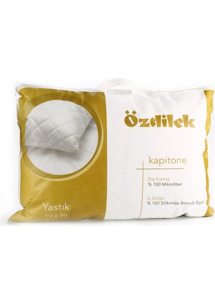 Kapitone Yastık 50x70 Orta Sertlik Boncuk Silikon Mikrofiber Dış Malzeme