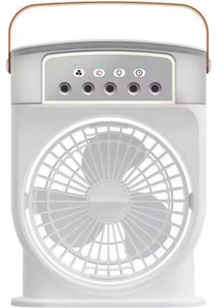 Şarjlı 600 ml Su Hazneli Taşınabilir Masaüstü Vanilatör Güçlü Fan ve 2000 Mah Pil Beyaz