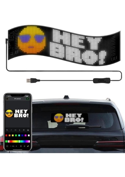 RP937 LED Matrix Panel 16X64CM Telefon Kontrollü Kayar LED Animasyon Aydınlatma fırsatları