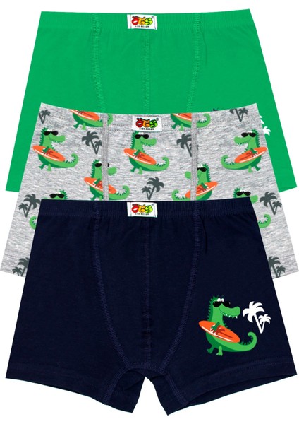 Erkek Çocuk Boxer 3'lü Baskılı (%96 Pamuk - %4 Elastan)