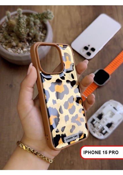 iPhone 15 Pro Uyumlu Lüks Leopar Desenli Silikon Telefon Kılıfı fiyatları