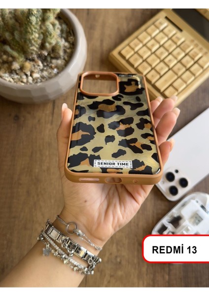 Redmi 13 Uyumlu Lüks Leopar Desenli Silikon Telefon Kılıf modelleri