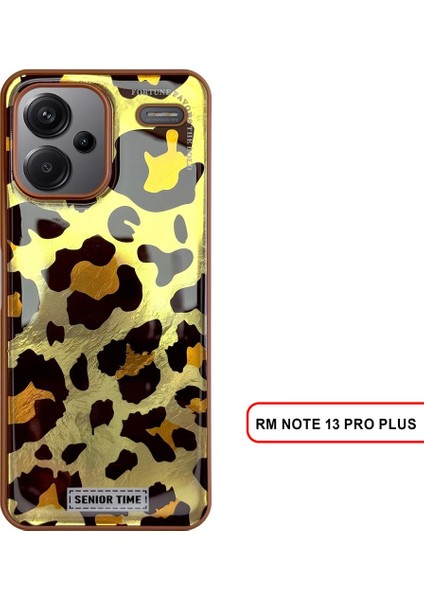 Redmi Note 13 Pro Plus Uyumlu Lüks Leopar Desenli Silikon Telefon Kılıf