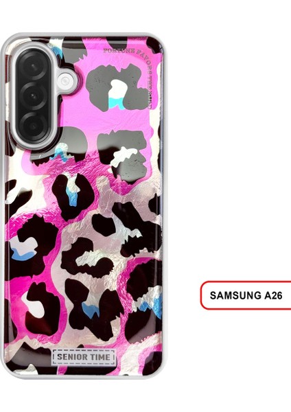 Samsung Galaxy A26 Uyumlu Lüks Leopar Desenli Silikon Telefon Kılıfı