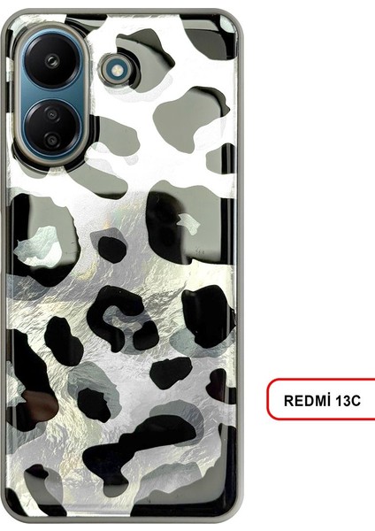 Redmi 13C Uyumlu Lüks Leopar Desenli Silikon Telefon Kılıf