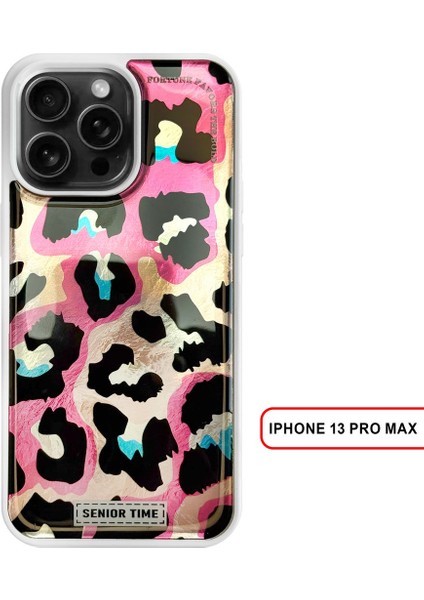 iPhone 13 Pro Max Uyumlu Lüks Leopar Desenli Silikon Telefon Kılıfı