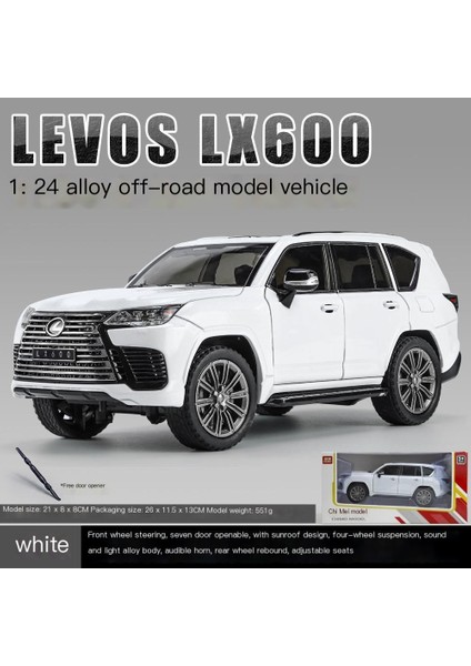 1:24 Simüle Edilmiş LX600 Alaşım Araba, Gerçek Metal Süs Oyuncak Arabayı Taklit Ediyor (Yurt Dışından)