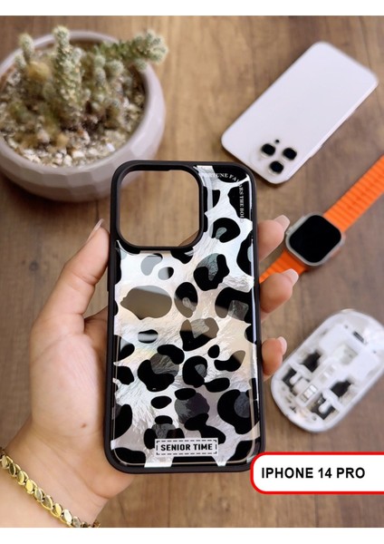 iPhone 14 Pro Uyumlu Lüks Leopar Desenli Silikon Telefon Kılıfı indirimleri