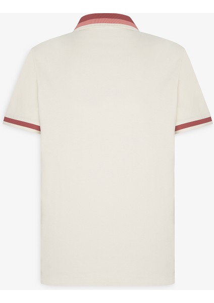 Erkek Ekru Bordo Regular Fit Rahat Kesim Polo Yaka %100 Pamuk Tişört