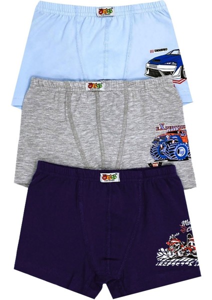 Erkek Çocuk Boxer 3'lü Baskılı (%96 Pamuk - %4 Elastan)