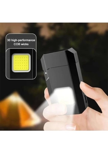 Projektör El Feneri ve Pürmüz Çakmak USB Gazsız Şarjlı Çakmak 600 Lümen fırsatları