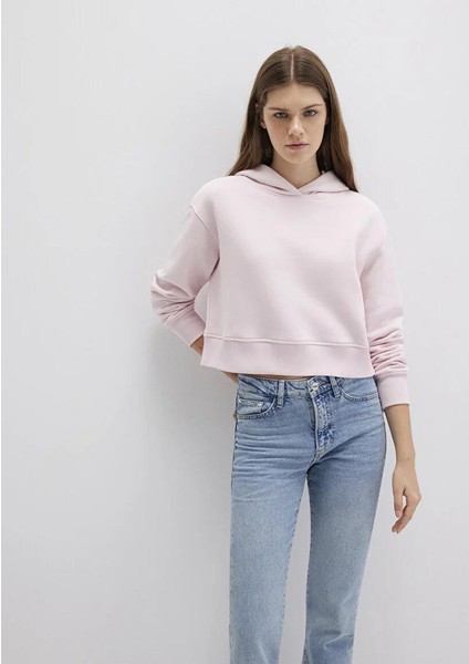 Kapüşonlu Pembe Sweatshirt 1S10386-71006