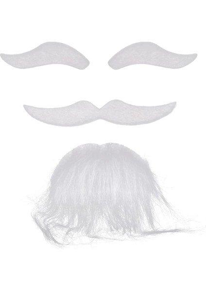 Beyaz Renk Kendinden Yapışkanlı Takma Sakal Bıyık ve Kaş Seti fırsatları